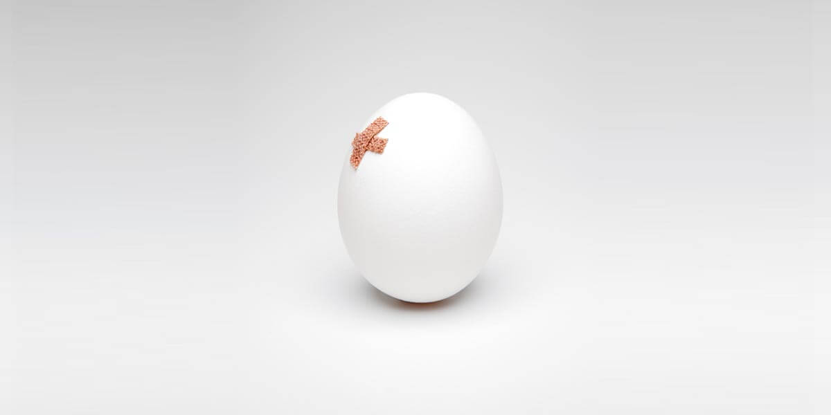 Egg with bandage